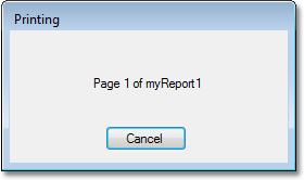 Report Designer: Print Status Dialogue