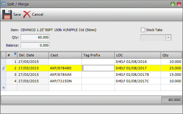 Stock Record: Stock Split and Merge