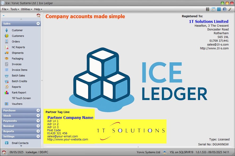 Ice Ledger Main Screen