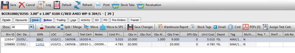Stock: Stock Batches Currently in Stock Stock: Stock Batches Currently in Stock
